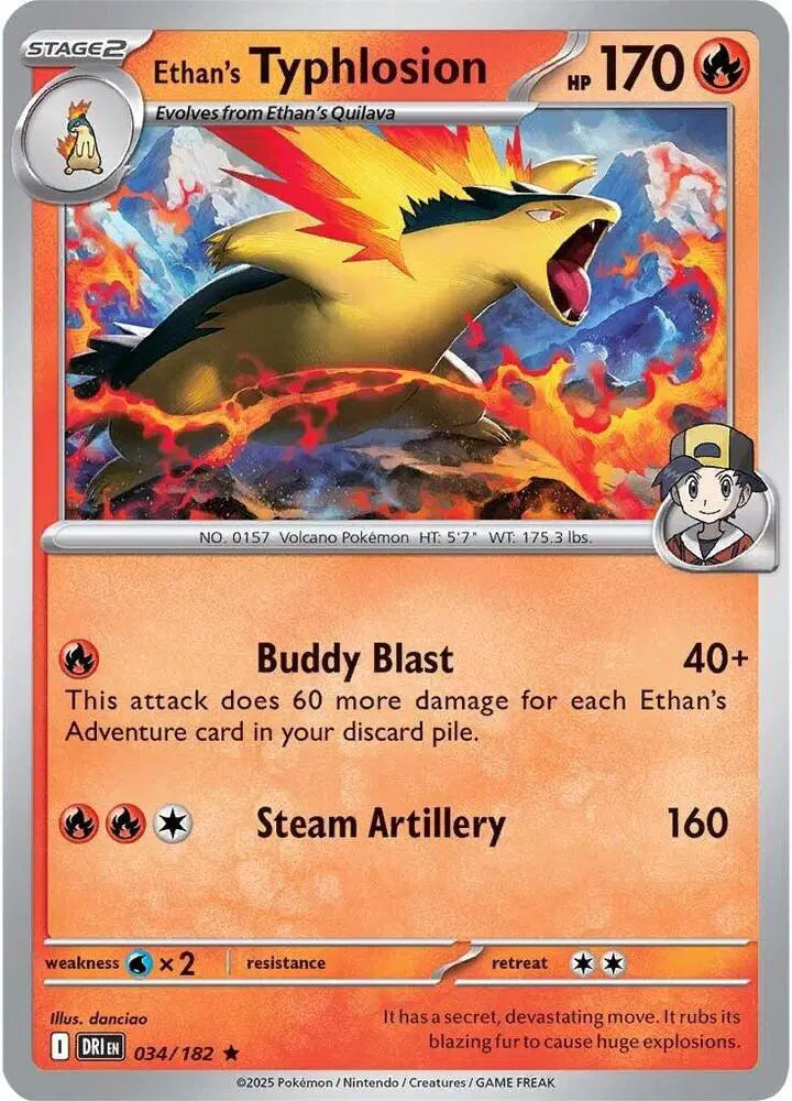 Ethan's Typhlosion Pokemon • Rare • 034/182