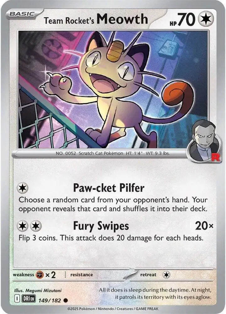 Team Rocket's Meowth Pokemon • Common • 149/182