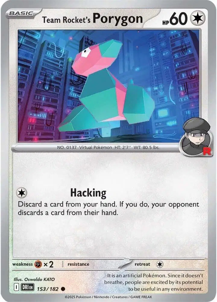 Team Rocket's Porygon Pokemon • Common • 153/182
