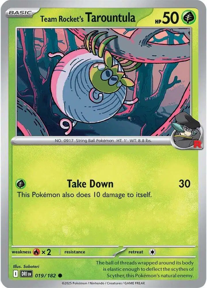 Team Rocket's Tarountula Pokemon • Common • 019/182