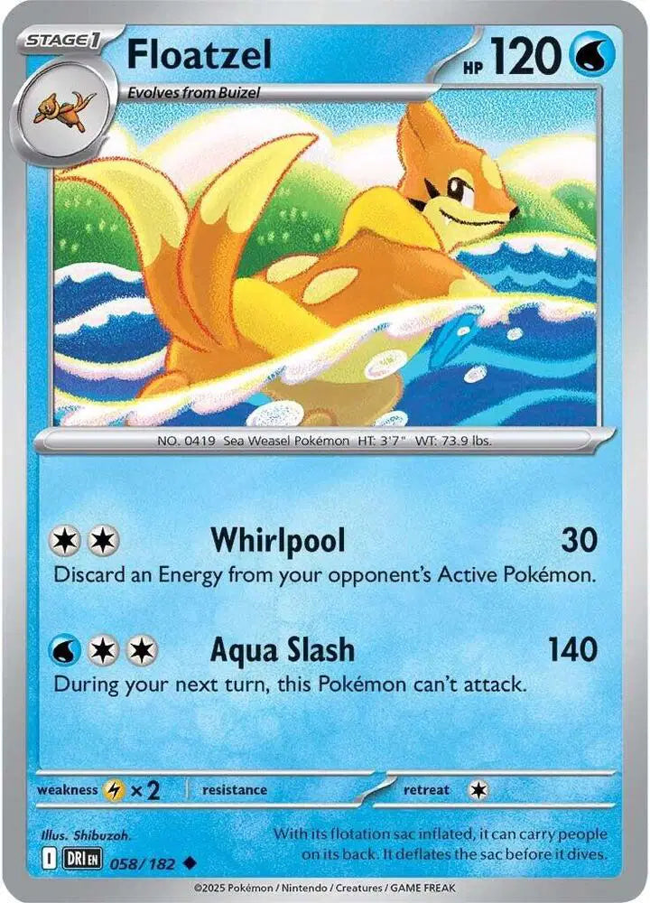 Floatzel Pokemon • Uncommon • 058/182