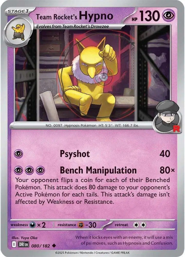 Team Rocket's Hypno Pokemon • Uncommon • 080/182