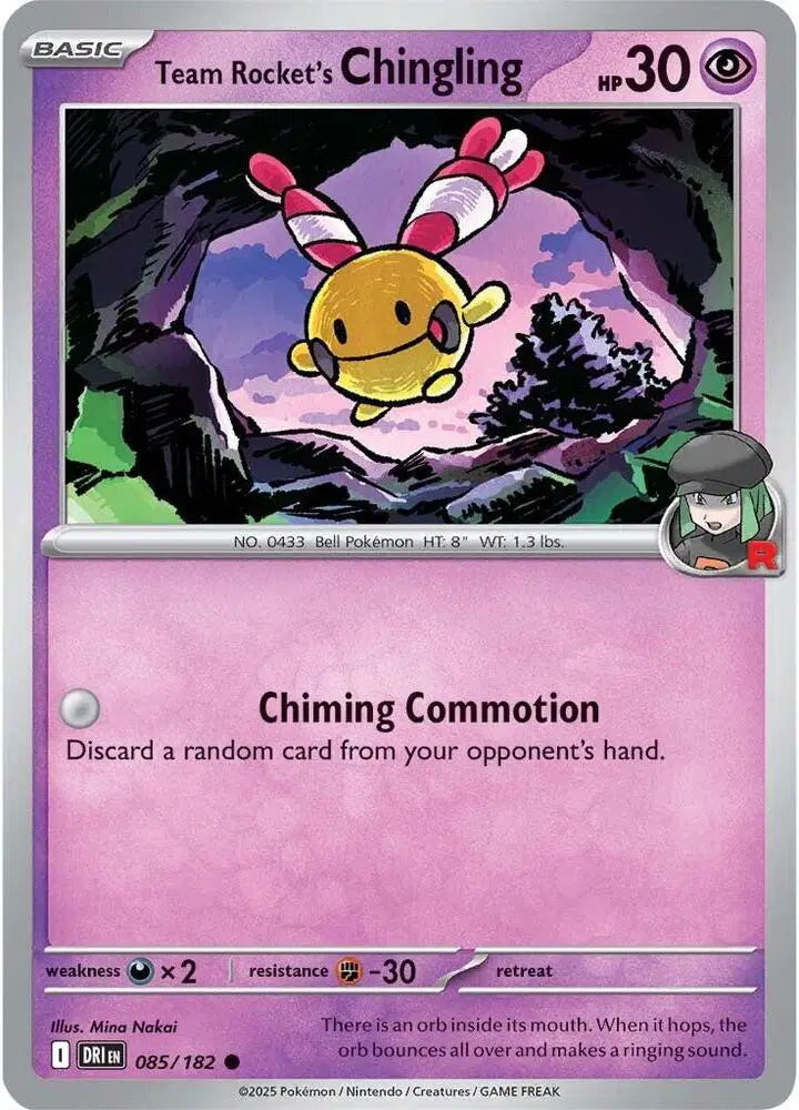 Team Rocket's Chingling Pokemon • Common • 085/182