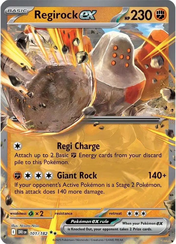 Regirock ex Pokemon • Double Rare • 101/182