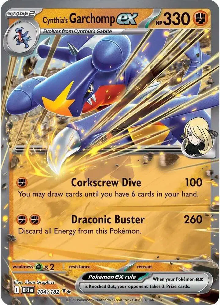 Cynthia's Garchomp ex Pokemon • Double Rare • 104/182