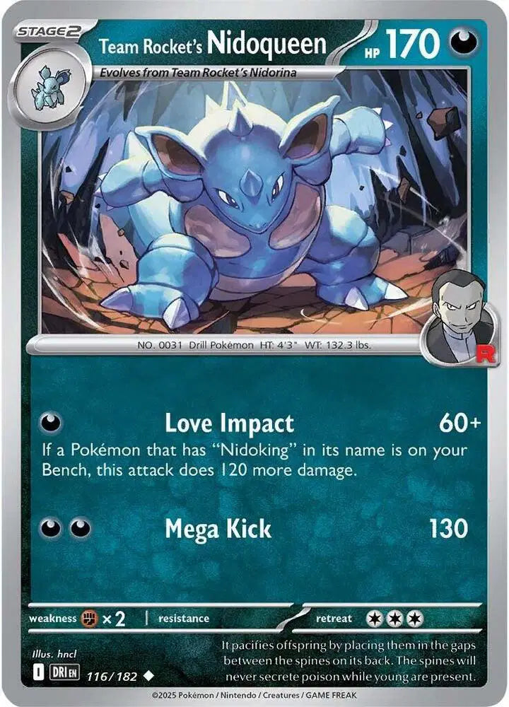 Team Rocket's Nidoqueen Pokemon • Uncommon • 116/182