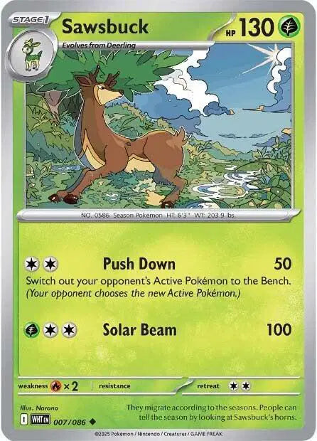 Sawsbuck Pokemon • Uncommon • 007/086