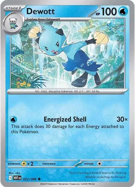 Dewott Pokemon • Common • 022/086