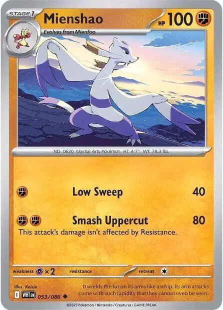 Mienshao Pokemon • Uncommon • 053/086